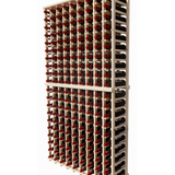 Side view of a 9 column pine wooden wine rack kit storing 180 bottles