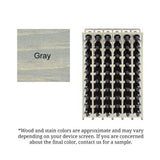 A sample of pine wood species with gray finish6 Column Pine Base Wine Rack with Gray