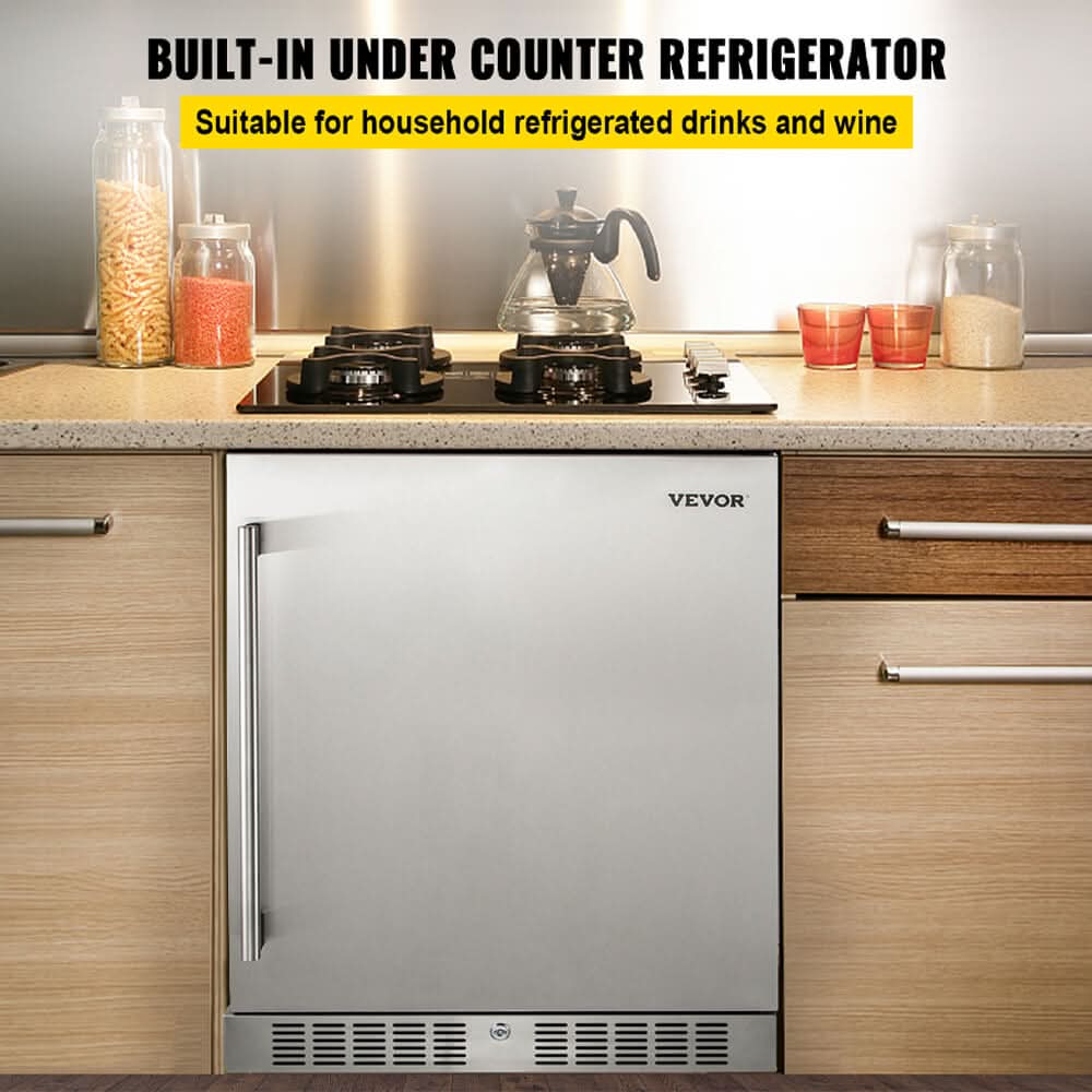 Premium Single Door Stainless Steel Built-In Wine Beverage Undercounte ...