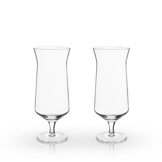 Raye Angled Crystal Hurricane Glasses, Set of 2