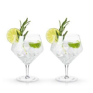 Raye Angled Crystal Gin & Tonic Glasses, Set of 2