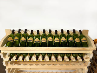 Display shelf for wooden stackable wine rack