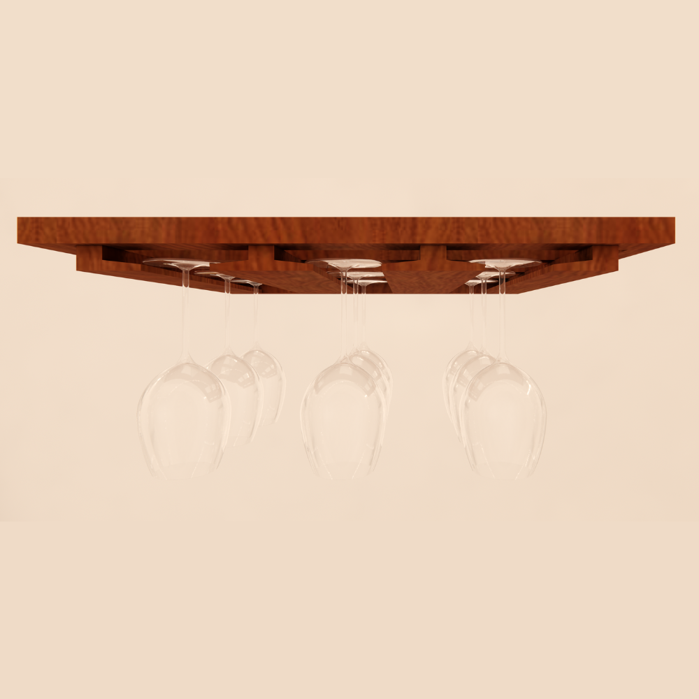 3 Column Stemware Rack- Holds 9 Wine Glasses – Wine Racks