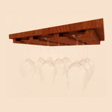 Wooden 3 Column Stemware Rack storing 9 Wine Glasses