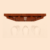 Wooden 3 Column Stemware Rack storing 9 Wine Glasses