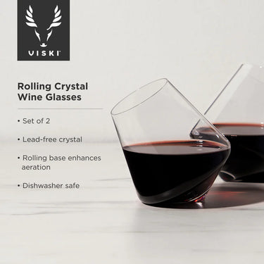 Rolling Crystal Wine Glasses