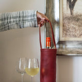 Full-Grain Leather Urban Wine Tote in Merlot