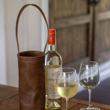 Full-Grain Leather Urban Wine Tote in Mocha