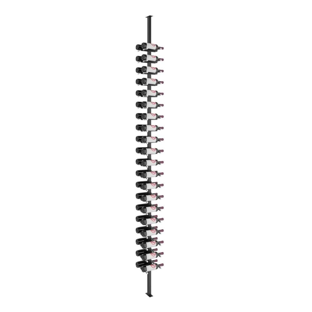 Vino Pin Double Sided Floor-to-Ceiling Kit in Matte Black Aluminum Storing 40 Wine Bottles
