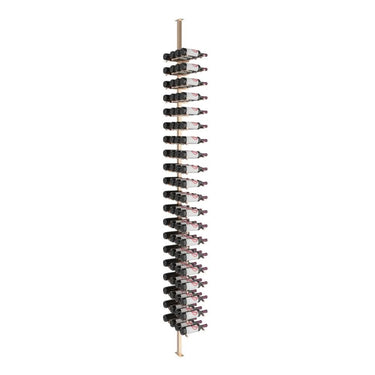 Vino Pin Single Triple Floor-to-Ceiling Kit in Golden Bronze Storing 80 Bottles
