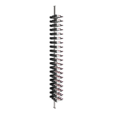 Vino Pin Single Triple Floor-to-Ceiling Kit in Gunmetal Storing 80 Bottles