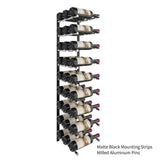 Vino Pin Flex Kit Three Bottles Deep in Matte Black Aluminum Storing 27 Wine Bottles