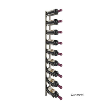 Vino Rail Flex Kit in Gunmetal Storing 9 Wine Bottles