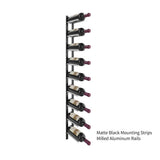 Vino Rail Flex Kit in Milled Aluminum Storing 9 Wine Bottles