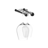 Vino Series Stemware Rack for 2 Wine Glasses in Matte Black with Collars