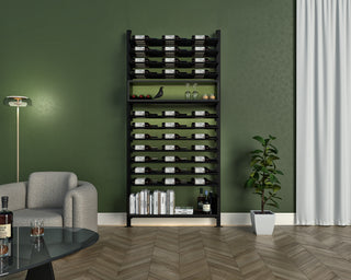 Lifestyle Image of La Vieille Garde's Frontenac Webkit #14 in Black- Metal Wine Rack 