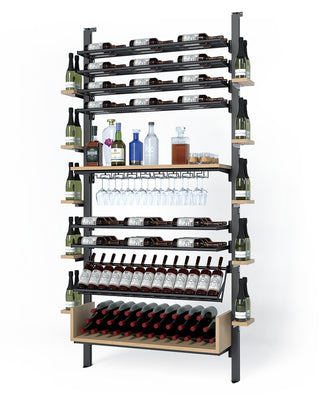 La Vieille Garde's Frontenac Webkit #15 41"- Metal Wine Rack in Natural Wood