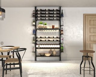 Lifestyle Image of La Vieille Garde's Frontenac Webkit #15 in Black- Metal Wine Rack 