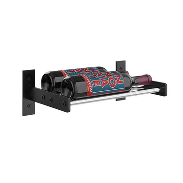 Evolution 5 in. High 1 Column Wine Wall in Matte Black and Chrome Storing 2 Bottles