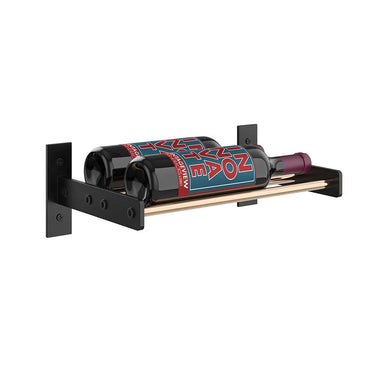 Evolution 5 in. High 1 Column Wine Wall in Matte Black and Golden Bronze Storing 2 Bottles