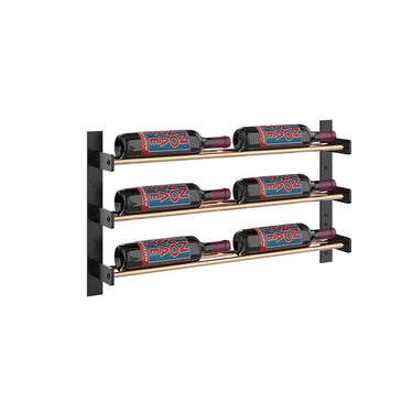 Evolution 15 in. High 2 Column Wine Wall in Matte Black and Golden Bronze Storing 6 Bottles