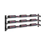 Evolution 15 in. High 3 Column Wine Wall in Matte Black in Chrome Storing 9 Bottles