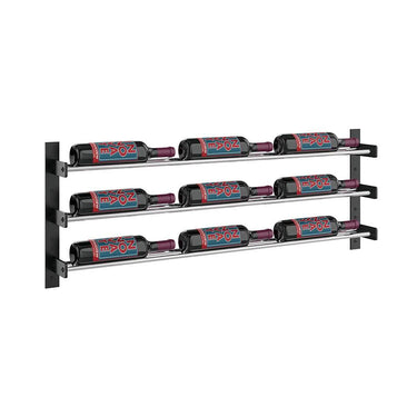 Evolution 15 in. High 3 Column Wine Wall in Matte Black in Chrome Storing 9 Bottles