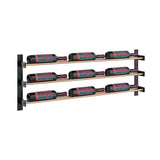 Evolution 15 in. High 3 Column Wine Wall in Matte Black in Golden Bronze Storing 9 Bottles
