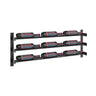 Evolution 15 in. High 3 Column Wine Wall in Matte Black Storing 9 Bottles