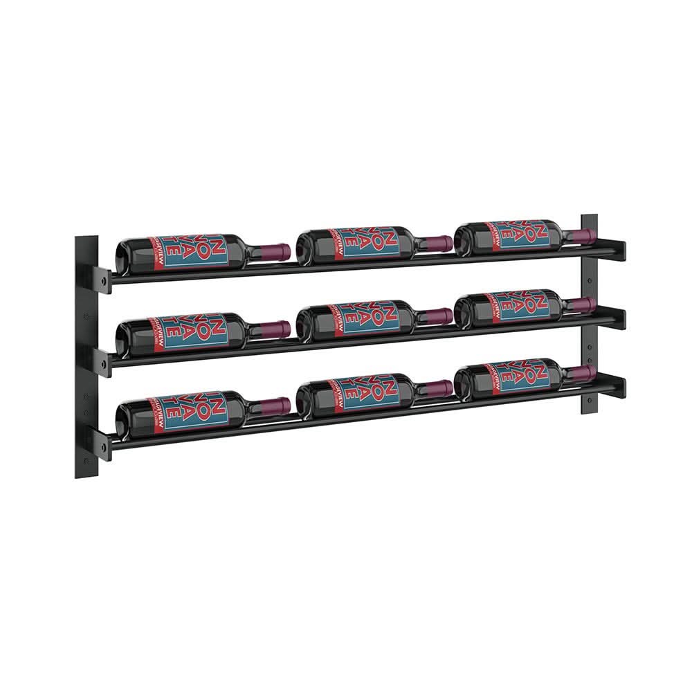 Evolution 15 in. High 3 Column Wine Wall in Matte Black Storing 9 Bottles