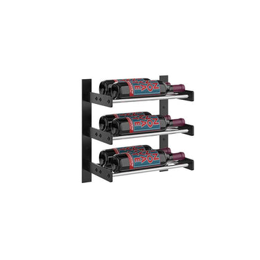 Evolution 15 in. High 1 Column Wine Wall in Matte Black and Chrome storing 6 Bottles