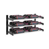 Evolution 15 in. High 2 Column Wine Wall in Matte Black and Chrome Storing 18 Bottles