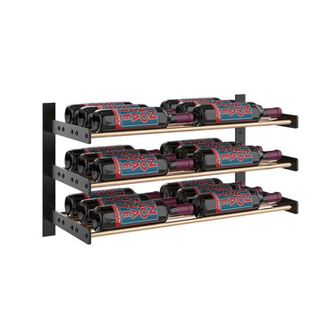 Evolution 15 in. High 2 Column Wine Wall in Matte Black and Golden Bronze Storing 18 Bottles