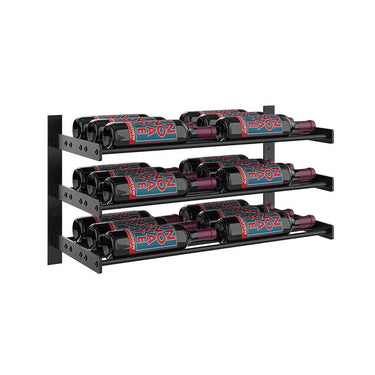 Evolution 15 in. High 2 Column Wine Wall in Matte Black Storing 18 Bottles