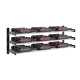 Evolution 15 in. High 3 Column Wine Wall in Matte Black in Chrome Storing 27 Bottles