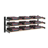 Evolution 15 in. High 3 Column Wine Wall in Matte Black in Golden Bronze Storing 27 Bottles