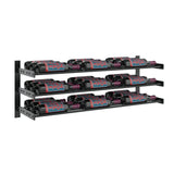 Evolution 15 in. High 3 Column Wine Wall in Matte Black Storing 27 Bottles