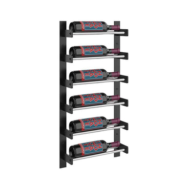 Evolution 30 in. High 1 Column Wine Wall in Matte Black and Chrome Storing 6 Bottles