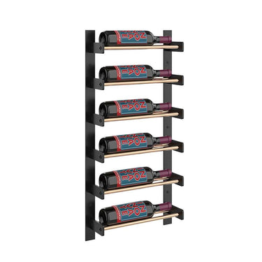 Evolution 30 in. High 1 Column Wine Wall in Matte Black and Golden Bronze Storing 6 Bottles