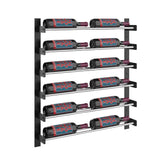 Evolution 30 in. High 2 Column Wine Wall in Matte Black and Chrome Storing 12 Bottles