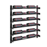 Evolution 30 in. High 2 Column Wine Wall in Matte Black Storing 12 Bottles