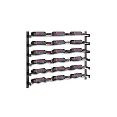 Evolution 30 in. High 3 Column Wine Wall in Matte Black and Chrome Storing 18 Bottles 