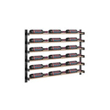 Evolution 30 in. High 3 Column Wine Wall in Matte Black and Golden Bronze Storing 18 Bottles 