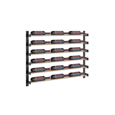 Evolution 30 in. High 3 Column Wine Wall in Matte Black and Golden Bronze Storing 18 Bottles 