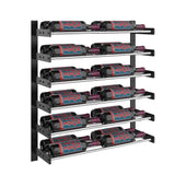 Evolution 30 in. High 2 Column Wine Wall in Matte Black and Chrome Storing 24 Bottles