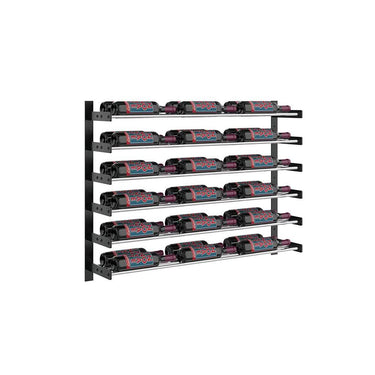 Evolution 30 in. High 3 Column Wine Wall in Matte Black and Chrome Storing 36 Bottles 