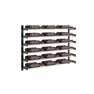 Evolution 30 in. High 3 Column Wine Wall in Matte Black and Golden Bronze Storing 36 Bottles 