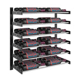 Evolution 30 in. High 2 Column Wine Wall in Matte Black and Chrome Storing 36 Bottles