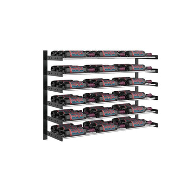 Evolution 30 in. High 3 Column Wine Wall in Matte Black and Chrome Storing 54 Bottles 