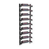 Evolution 45 in. High 1 Column Wine Wall in Matte Black and Chrome Storing 9 Bottles